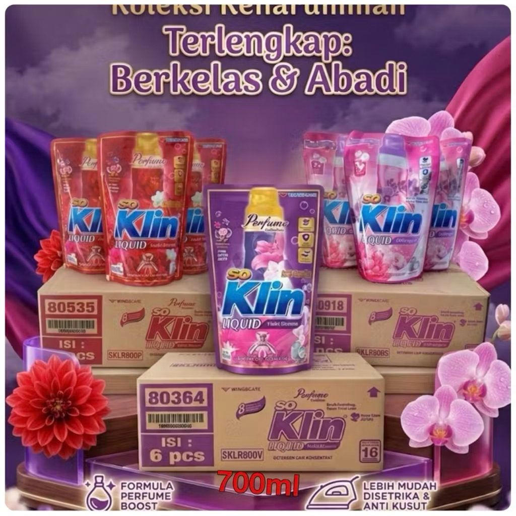 Kw1store - Soklin liquid 700ml / detergent cair so klin / soklin liquid (1 dus isi6)