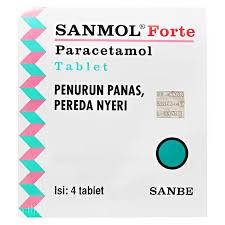 SANMOL FORTE 1 Strip 4 Tablet Penurun Panas Pereda Nyeri Dewasa
