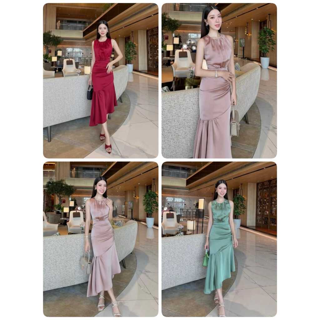 Jimiso - 839 / Dress panjang party / Long dress satin elegant / Gaun panjang glossy / Dress panjang 