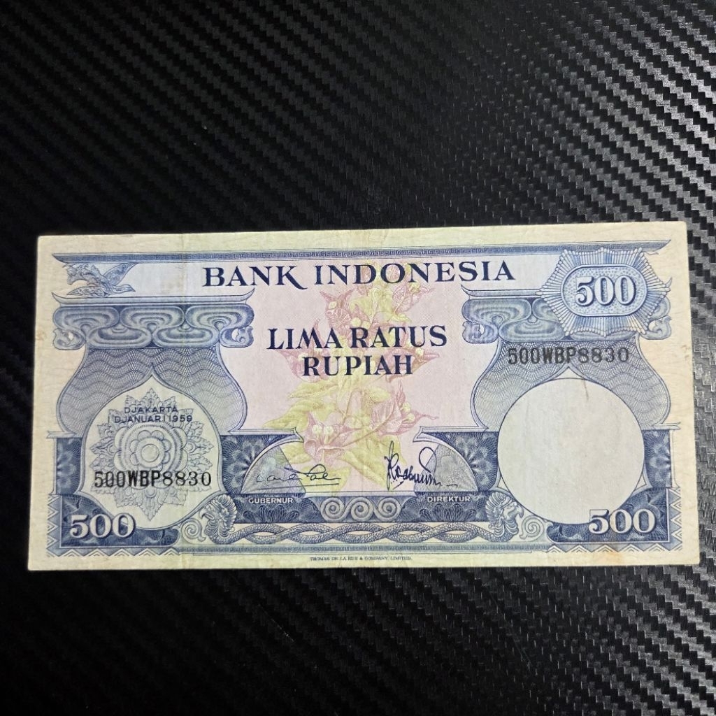 Uang Kuno 500 Rupiah 1959 Seri Bunga Klasik Bank Indonesia Asli Check Detail Foto