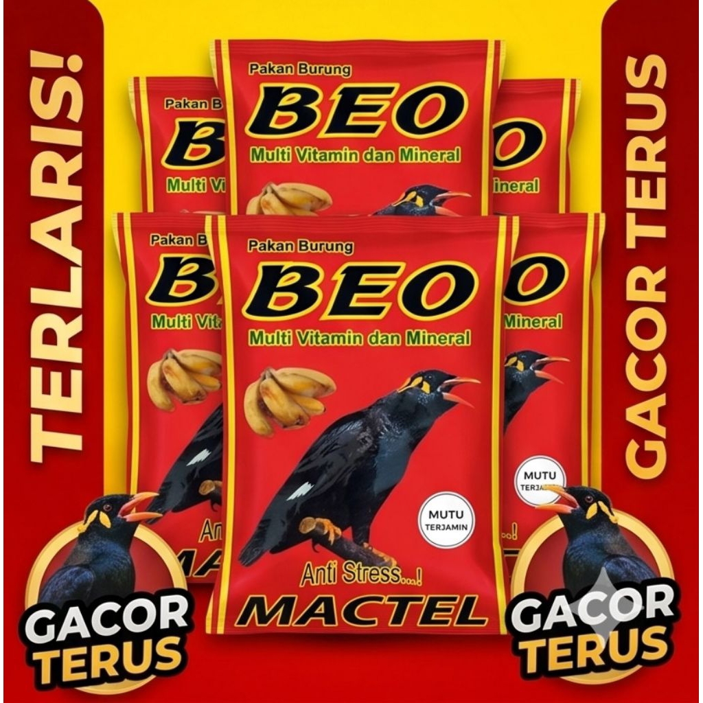 Mactel Beo Pakan﻿Burung Beo Voer﻿ Multivitamin Mineral﻿ Anti Stress