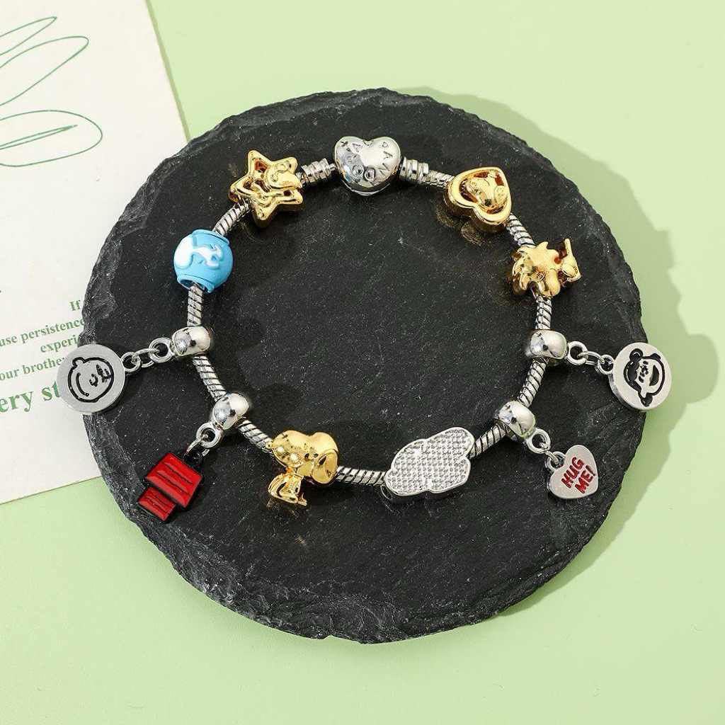 [PREORDER] Gelang Snoopy Beads – Bracelet Cute Adjustable 17/19/21 cm