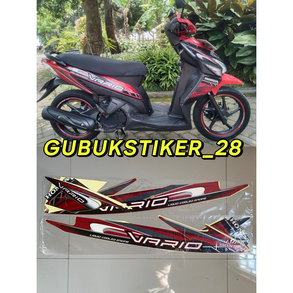 STRIPING STIKER LIS BODY MOTOR HONDA VARIO 110 KARBU 2009 MERAH