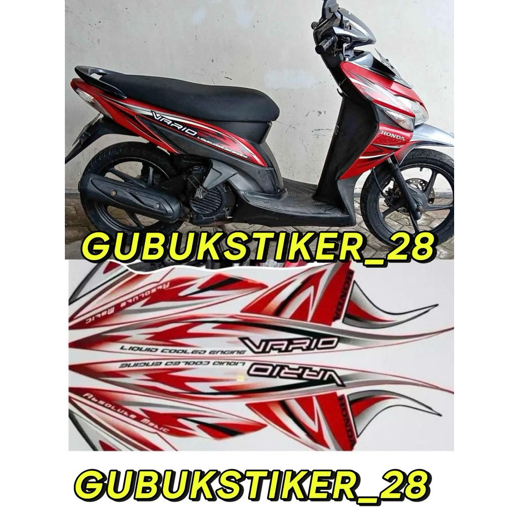 STRIPING STIKER LIS BODY MOTOR HONDA VARIO 110 KARBU 2012 MERAH