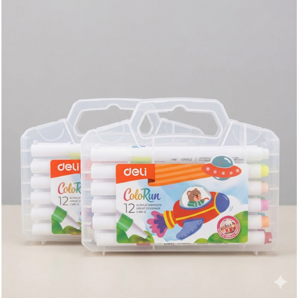 Deli ColoRun Acrylic Marker 12 warna Deli Spidol Acrylic
