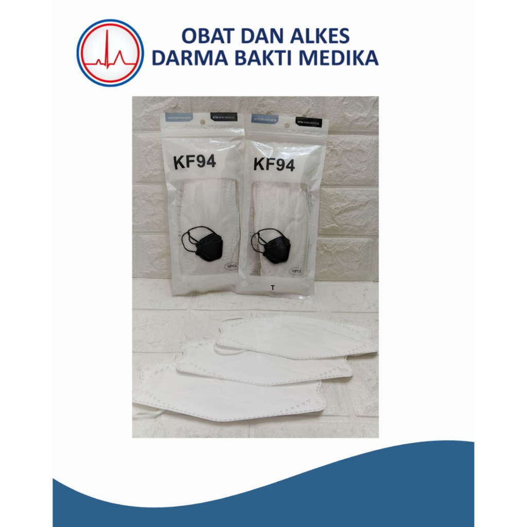 Masker KF94 Hijab Dewasa Warna Putih Isi 10 Pcs