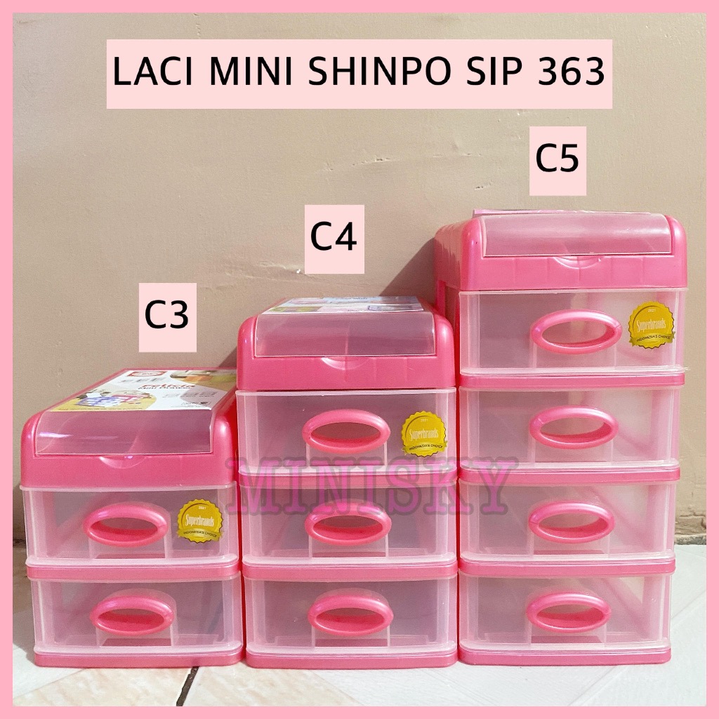 Laci Plastik Mini Susun Shinpo SIP 363 / Laci Obat / Tempat Makeup / Laci 6 Sekat