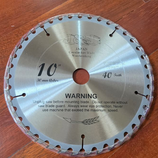 J&J 10” x 40 T / Premium Circular TCT Saw Blade Woodwork / Mata Potong Gerinda Tangan untuk Kayu 10 