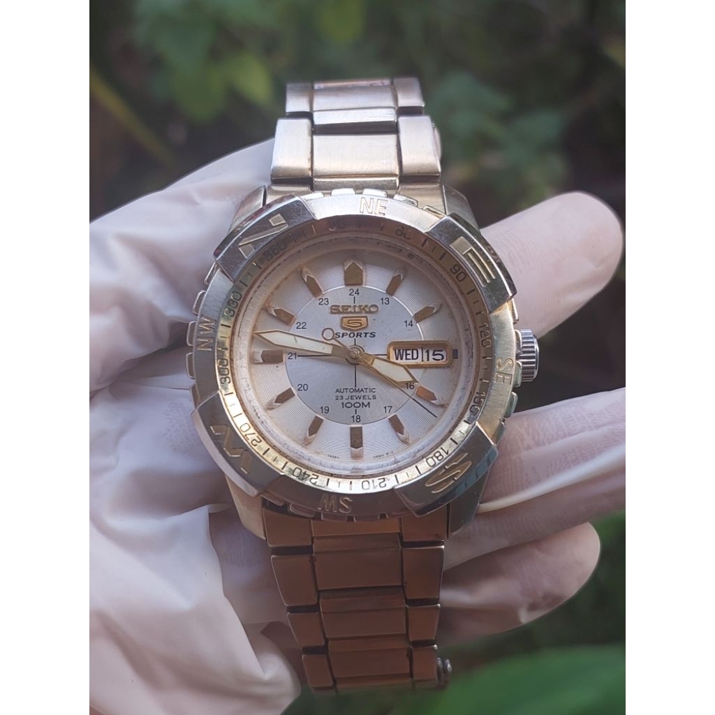 (Harga Net) Jam Tangan Seiko 5 Sports SNZJ12 Original Automatic Bezel Mata Angin Muter Halus Backcas