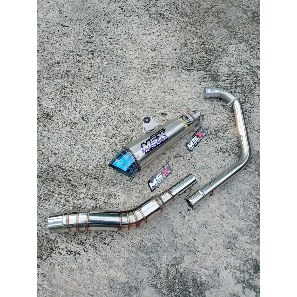 knalpot original msx corong blue dpj pnp Vixion satria sonic mx mp cb gl Verza scorpio Tiger dll