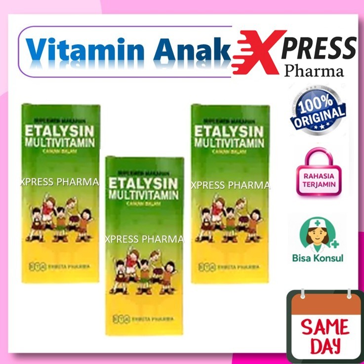 XPRESS  Etalysin SIRUP 60 ml Multivitamin Daya Tahan Tubuh Penyembuh Sakit Stimuno H- Booster H Bust