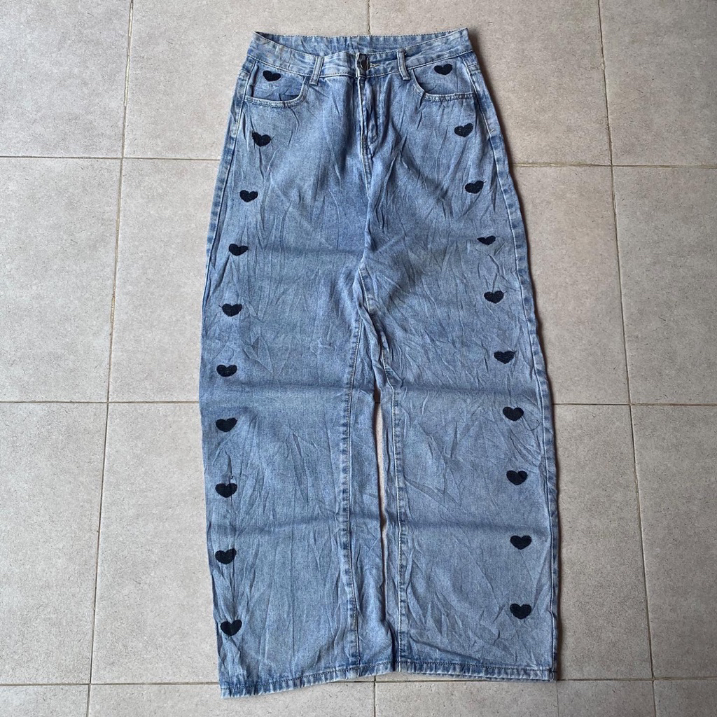 L*0Vee Cuakep**ppp Puolll Cuakep Cakep Jeans Baggy Y2K Jeans