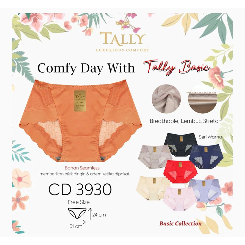 Tally cd celana dalam 3930 transparan seamless free size fit XL
