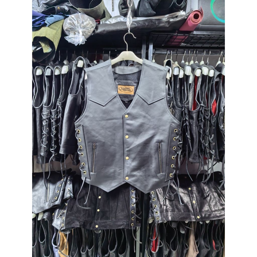 ROMPI KULIT BIKERS SIZE S - XXL VEST MOTOR KULIT ASLI ORIGINAL