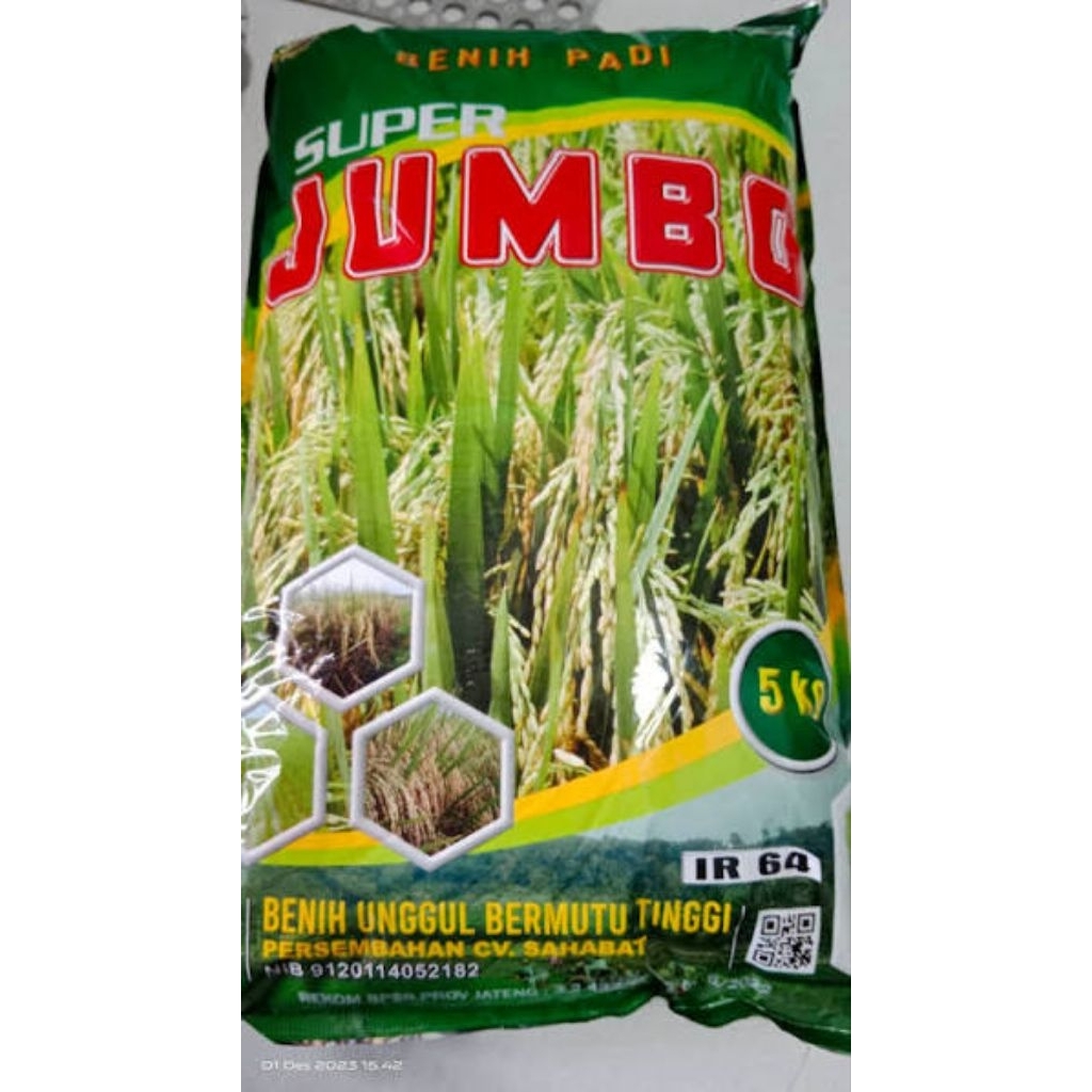 BENIH PADI IR 64 SUPER JUMBO 5KG ORIGINAL