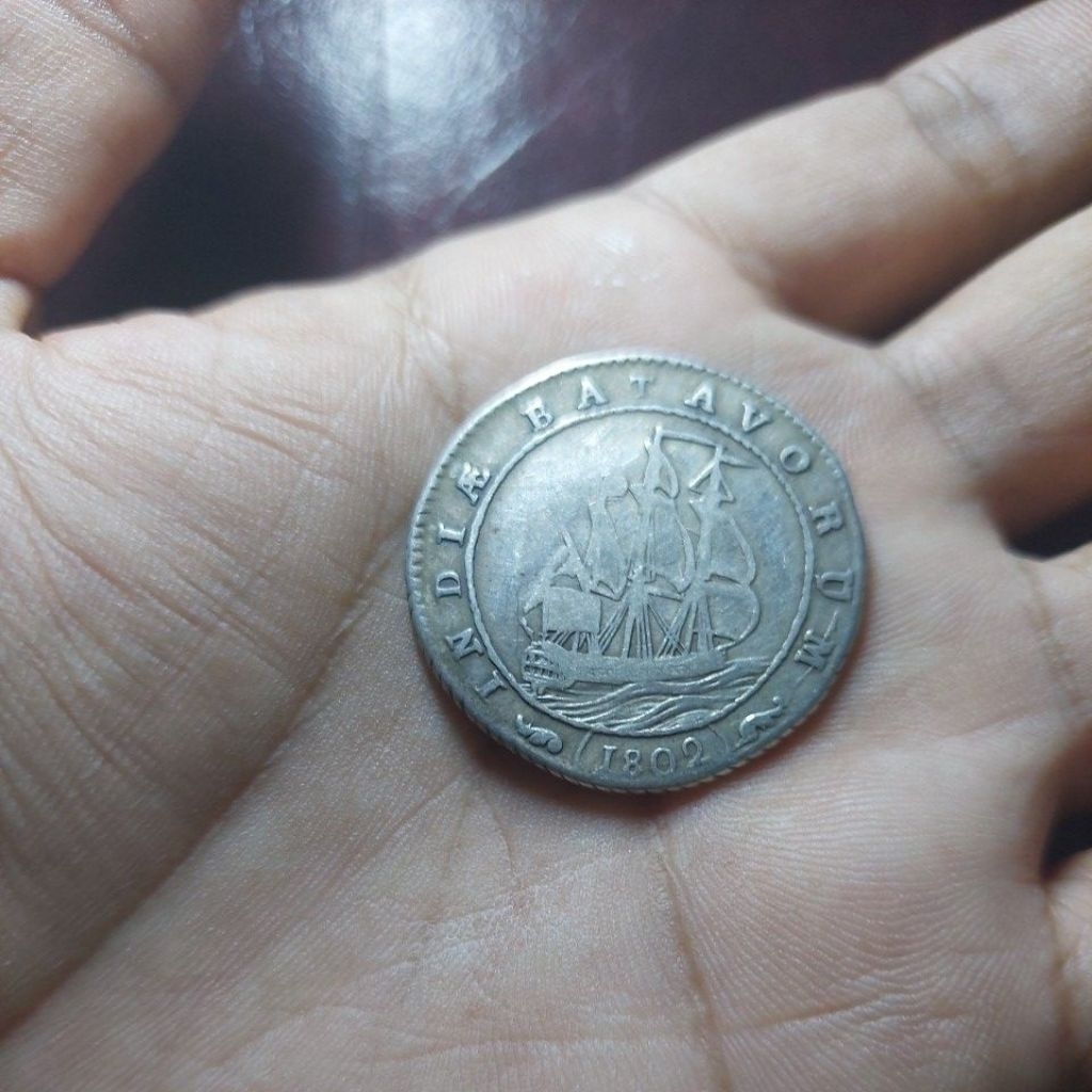 Koin perak langka Batavorum 1 Gulden 1802. eror.