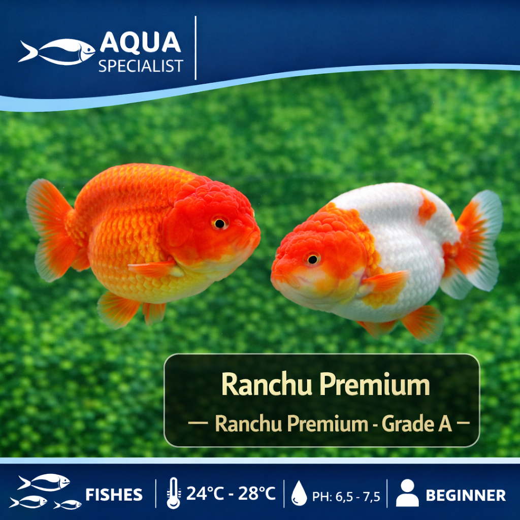 Ikan Hias Koki Ranchu SUPER - Lionchu Jelly Tebal Kriting Vietnam SUPER PREMIUM
