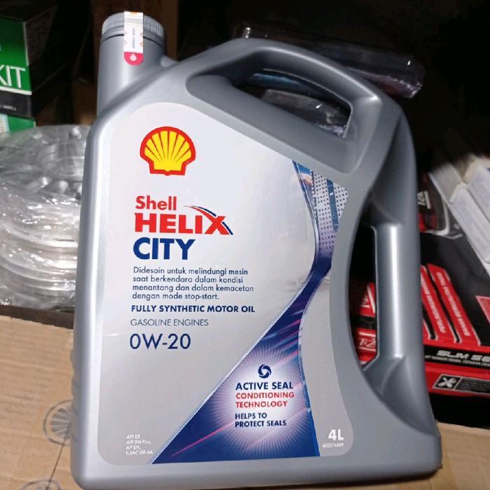 Oli Shell Helix City 0W-20 Full Synthetic 4 Liter 100% Original Barcode Dijamin Tembus Oli Mobil Cal