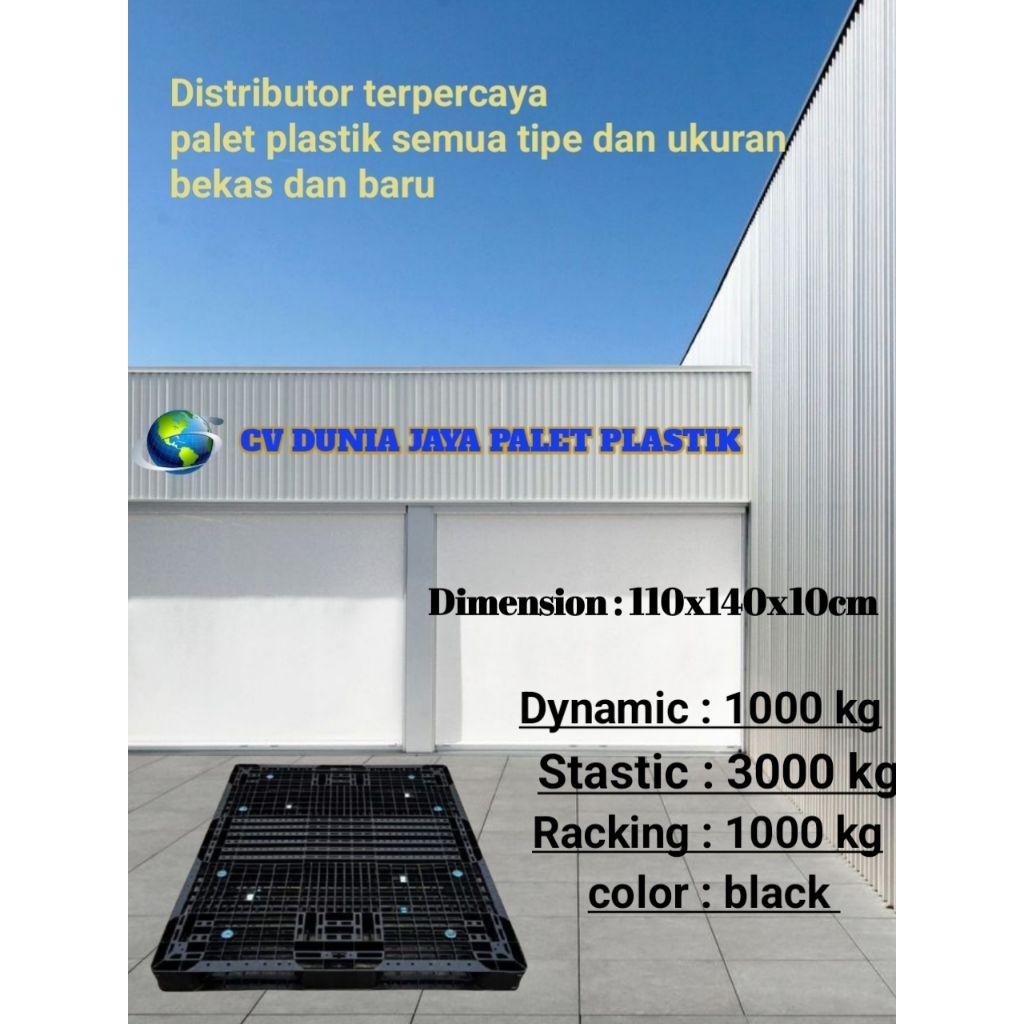 palet plastik ukuran 140x110x10cm