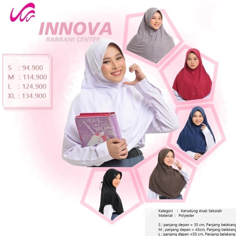 Rabbani - Innova size S [Pita Luar] kerudung rabbani ori jilbab sekolah rabbani