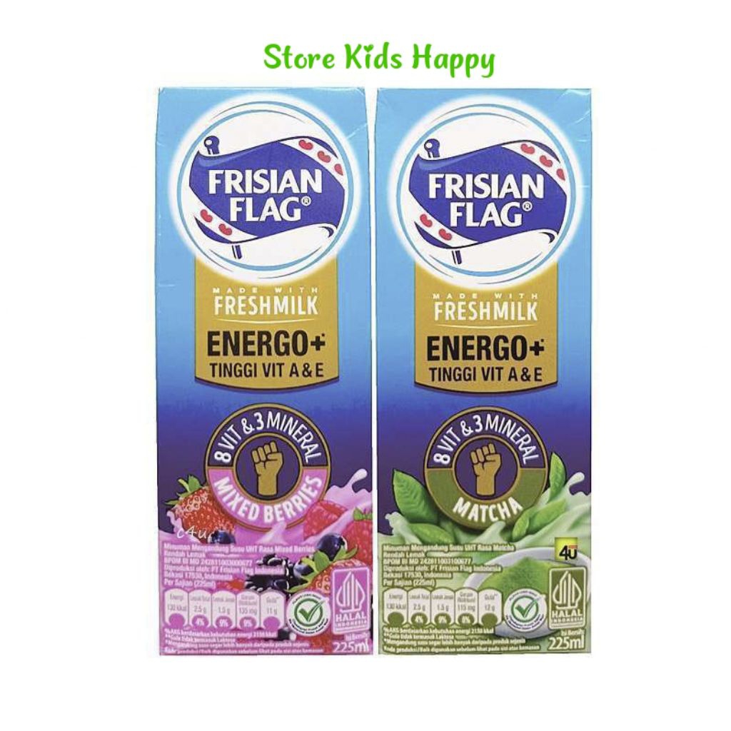 Frisian Flag Energo+ Matcha Dan Mixed Berries 250ml x 36pcs Jual Per karton