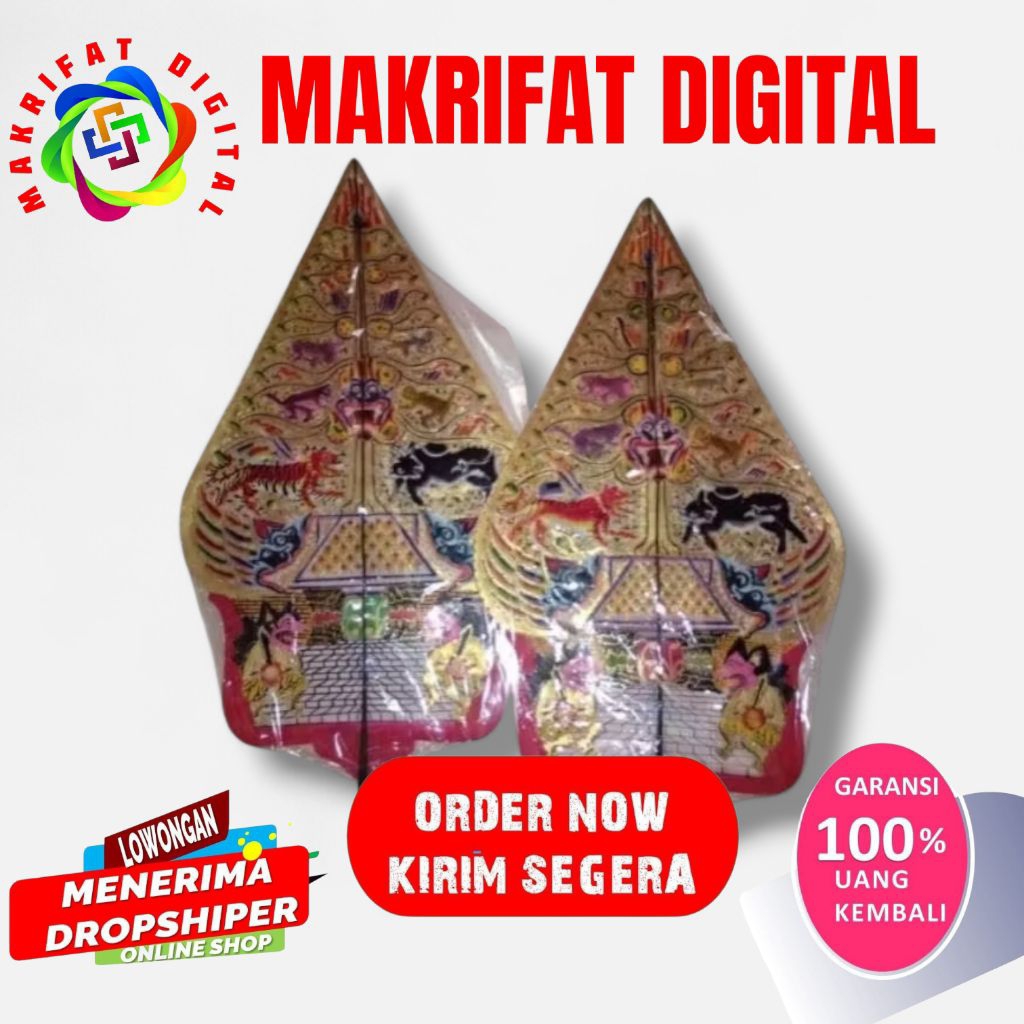 ZACK MART Wayang Kulit Asli GUNUNGAN JUMBO Standar Dalang 80 cm