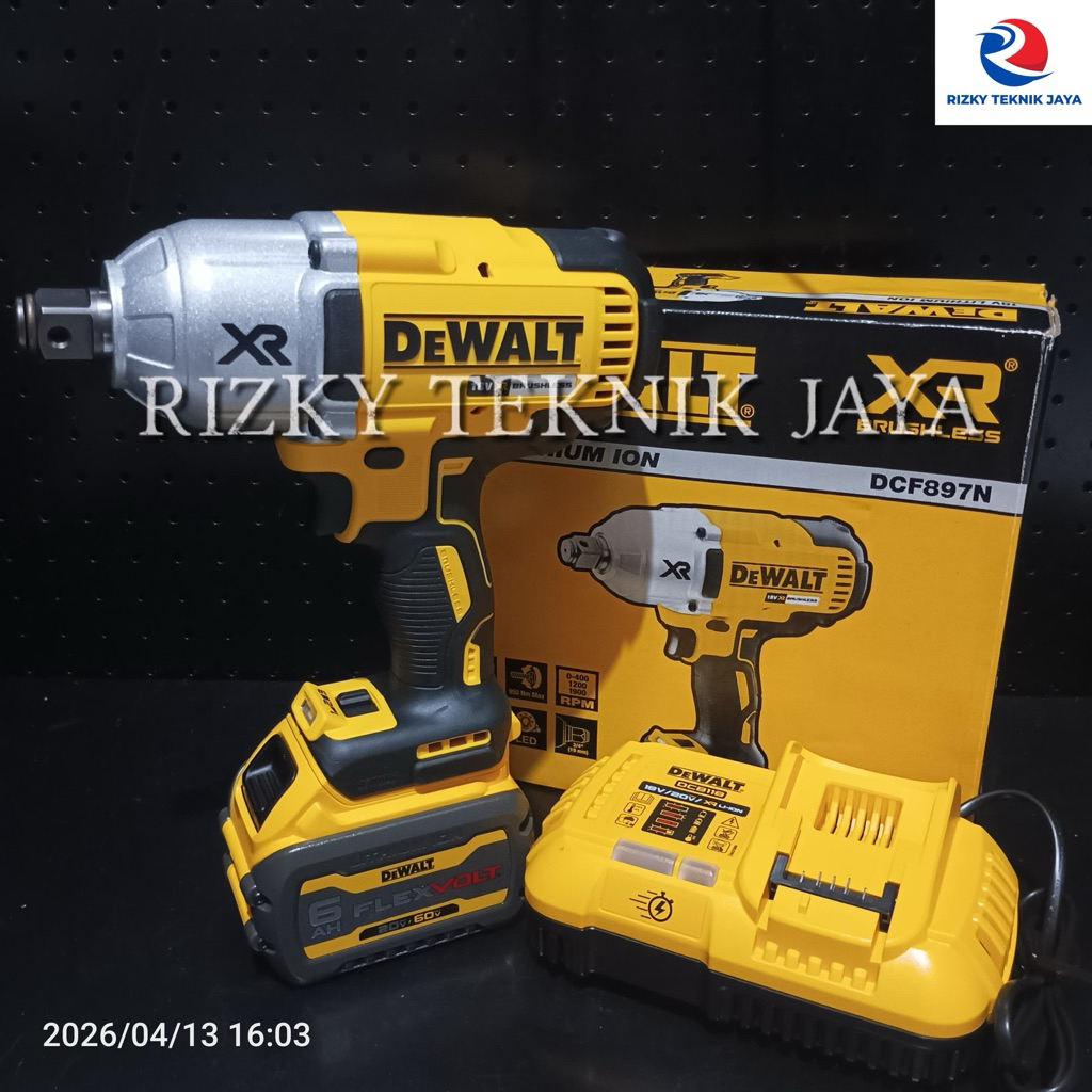 Dewalt DCF897 3/4 INCHI BOR BUKA BAUT XR Brushles Impact wrench Kunci Impact Baterai 20V DCF897N - D