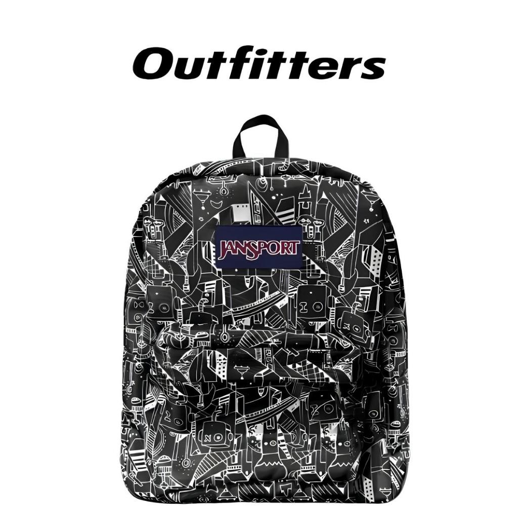 [READY/COD] JS Jan Sport Large Backpack Tas Jansport Superbreak Black Abstrak Tas Distro Tas Kuliah