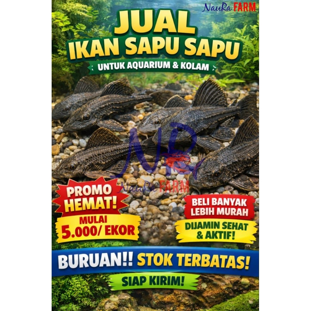 Sapu Pleco Ikan Pembersih Aquarium Pemakan Alga Aquascape Sikat Lumut dan Kotoran Sisa Pakan Kolam