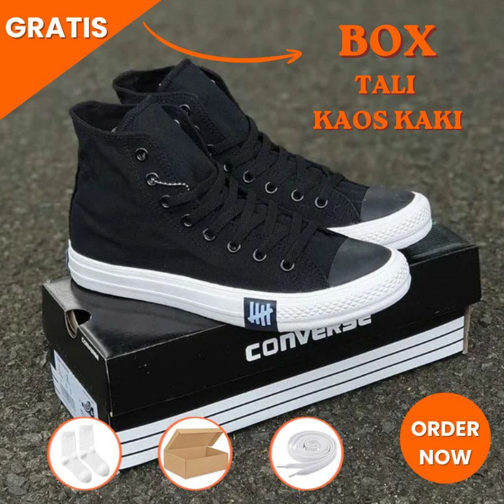Sepatu All Star Petir Tinggi - Nyaman Dipakai, Desain Kasual, Warna Hitam