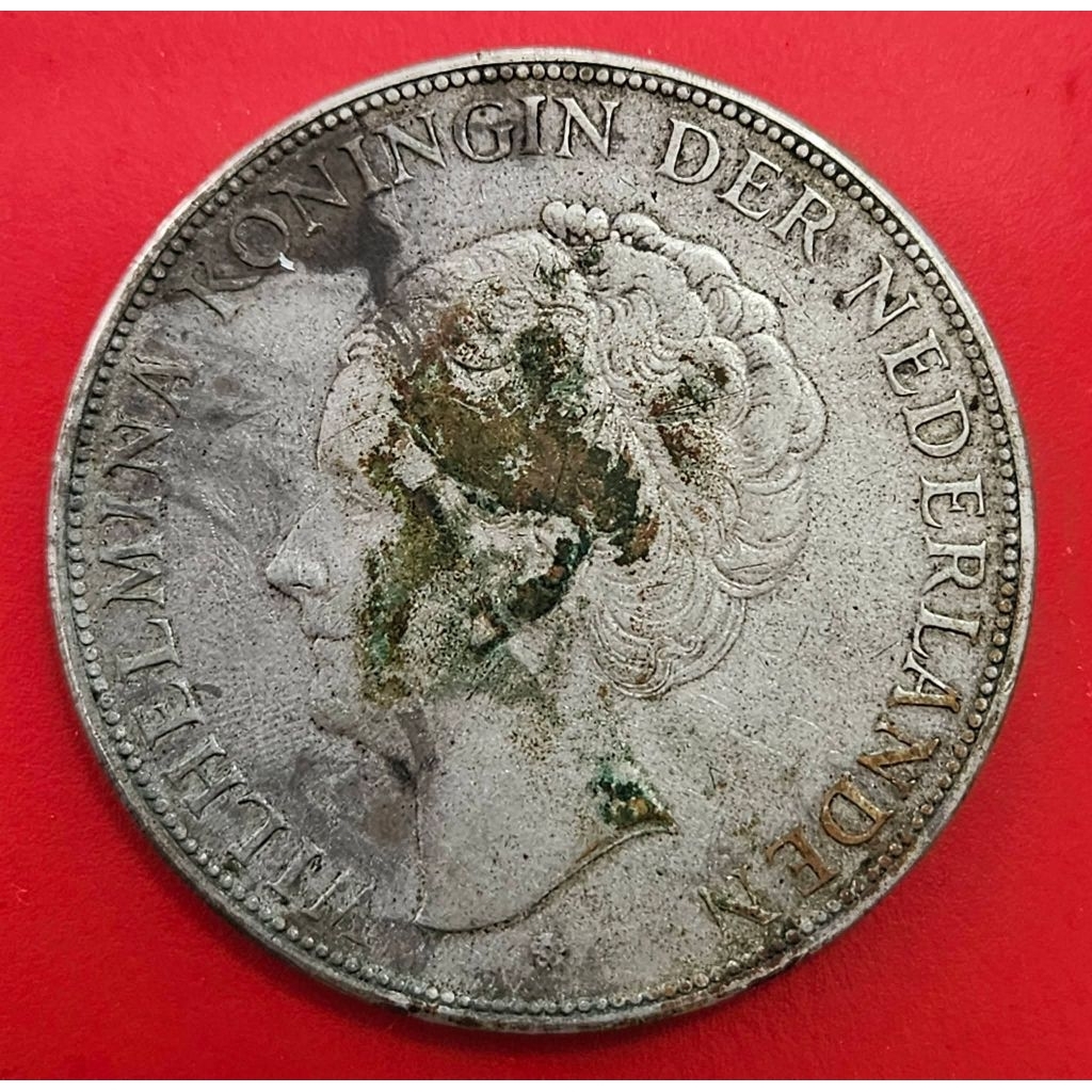 Koin Perak 2½ Gulden 1930 Wilhelmina (VF)
