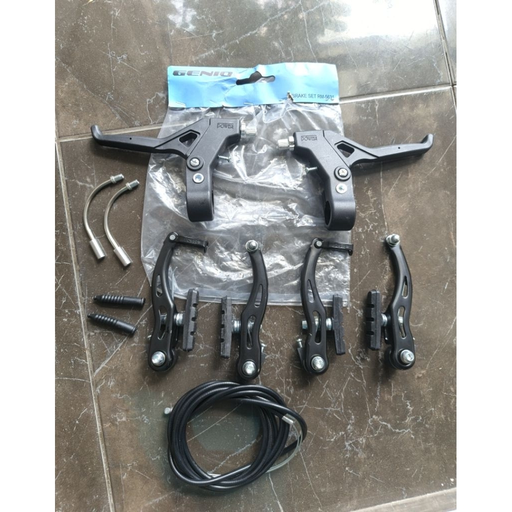 v-brake set rem vbrake sepeda mtb bmx genio komplit