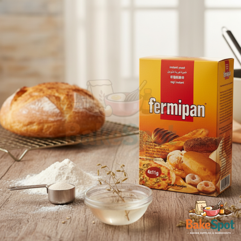 Fermipan Ragi Instan / Ragi Kering Instan untuk Roti & Donat – 4x11g isi 10 pack | Bakespot