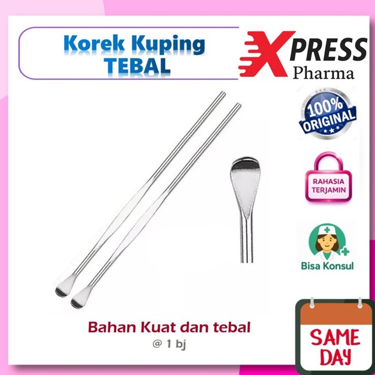 XPRESS  KOREK KUPING TEBAL / LOVE BESI CHROME Gantungan Love Pembersih Telinga Stainless Stell Korek