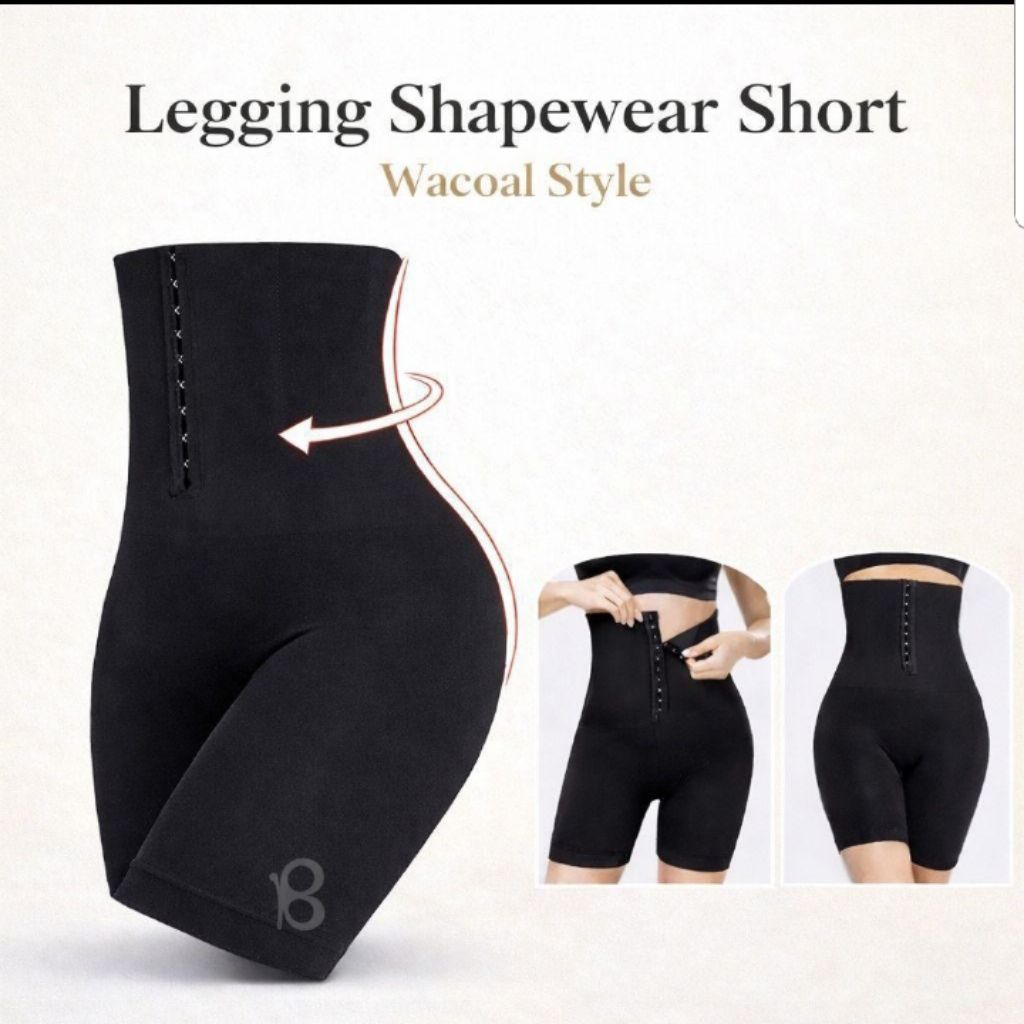 Noic.id - Legging Korset Pendek Hitam a la Wacoal Stretchy Tebal Adem Nyaman Ukuran Standar Bisa Sam