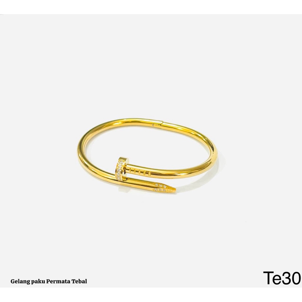 GELANG TITANIUM GELANG PAKU PERMATA/ GELANG PAKU POLOS GELANG WANITA BAHAN STAINLESS STEEL AWET DAN 