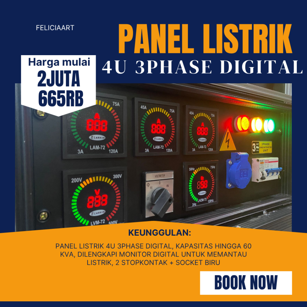PANEL LISTRIK 4U 3PHASE DIGITAL