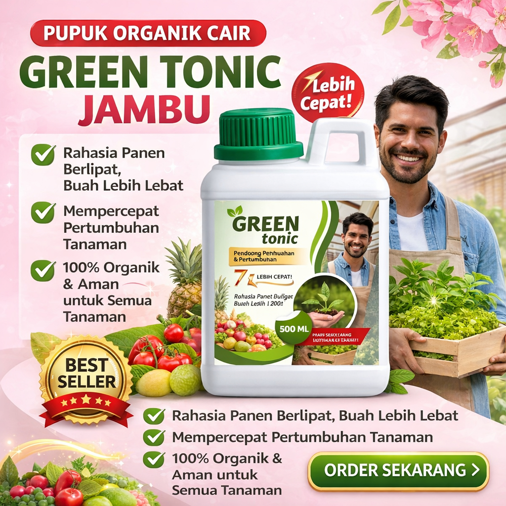 BioAlfa - Pupuk Cair Green Tonic Jambu Booster500ml  Buah Besar Lebat Perangsang Pembungaan Cepat