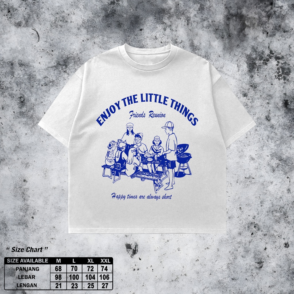 Kaos Dewasa ENJOY THE - Kaos gaul keren lengan pendek T shirt hitam pria Distro Murah Baju kaos Pria