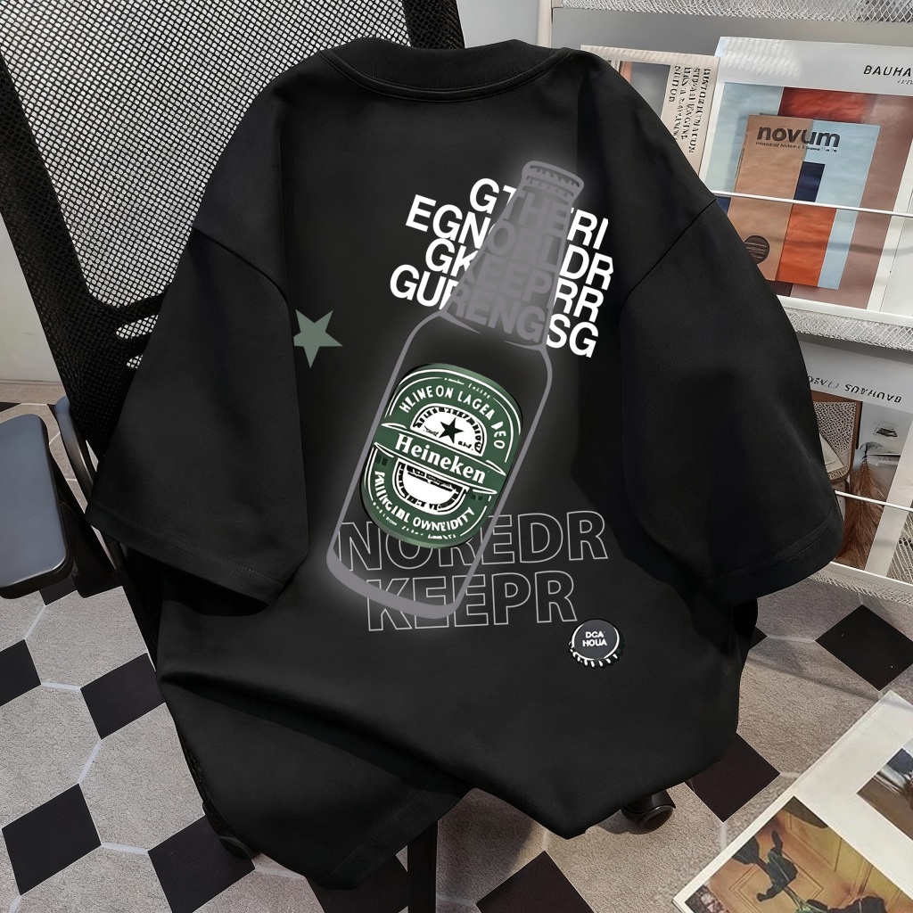 Baju Atasan Pria Wanita Heineken Aesthetic Korea Style Lengan Pendek