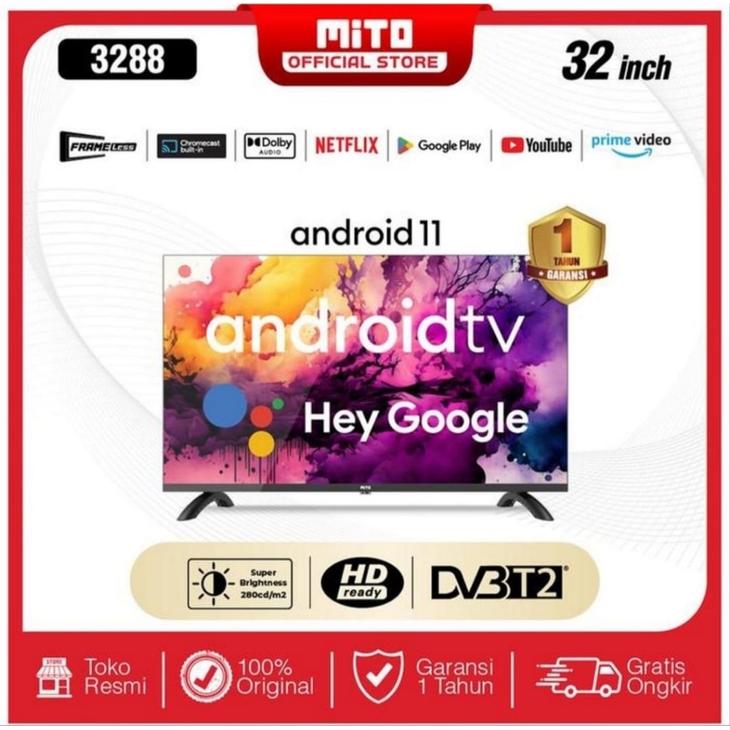 TV LED MITO 32INCH ANDROID TV 3288 TV MITO 32INCH ANDROID