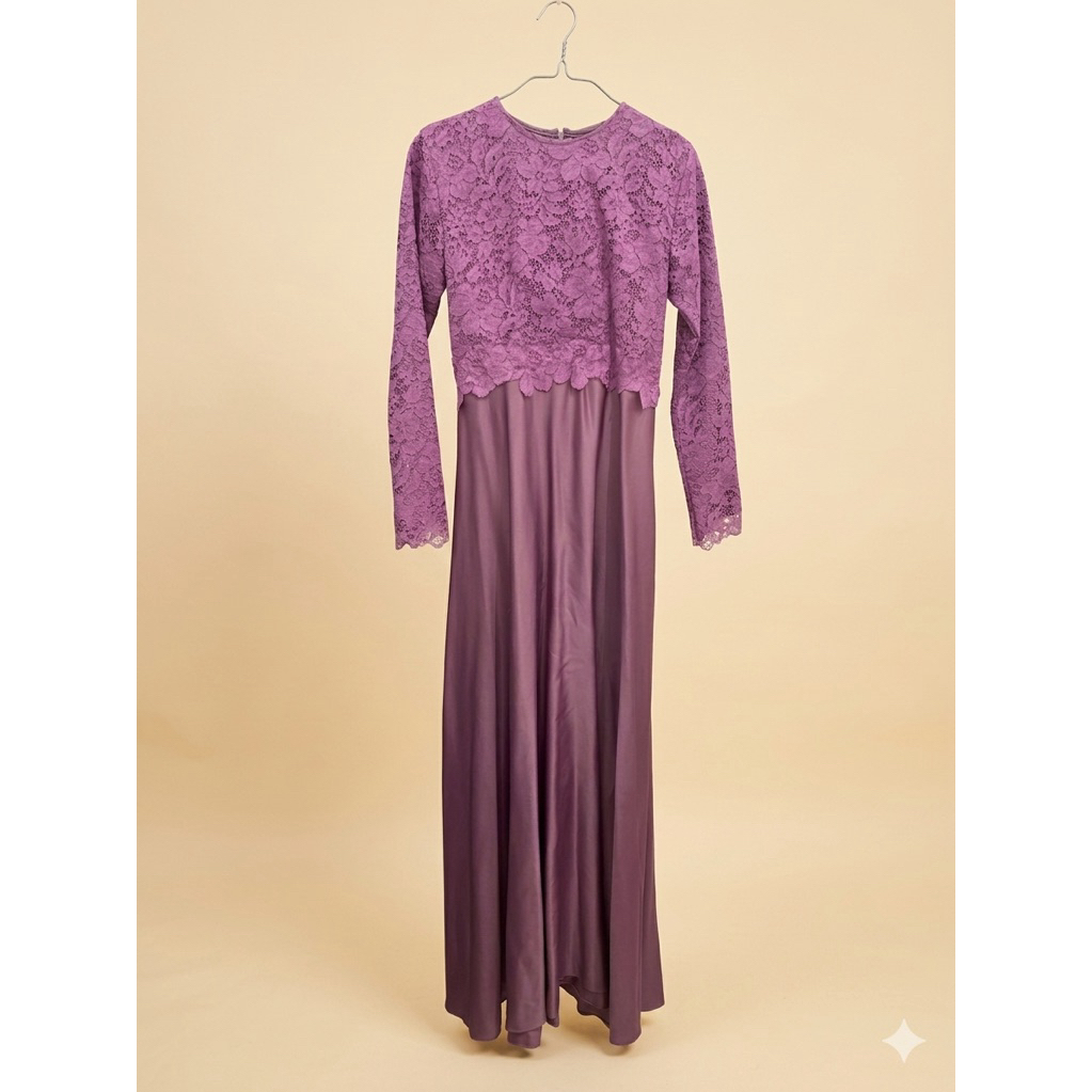 dress kebaya ungu muda pl
