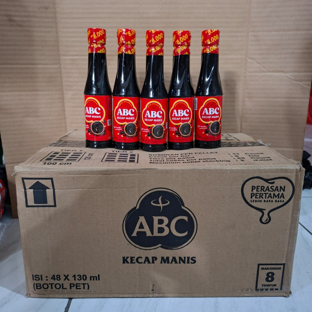 DUS Kecap Manis ABC 130 ML X 48 PCS Rasa Mantap Kental Botol 130ml Kedelai Asli 48PCS