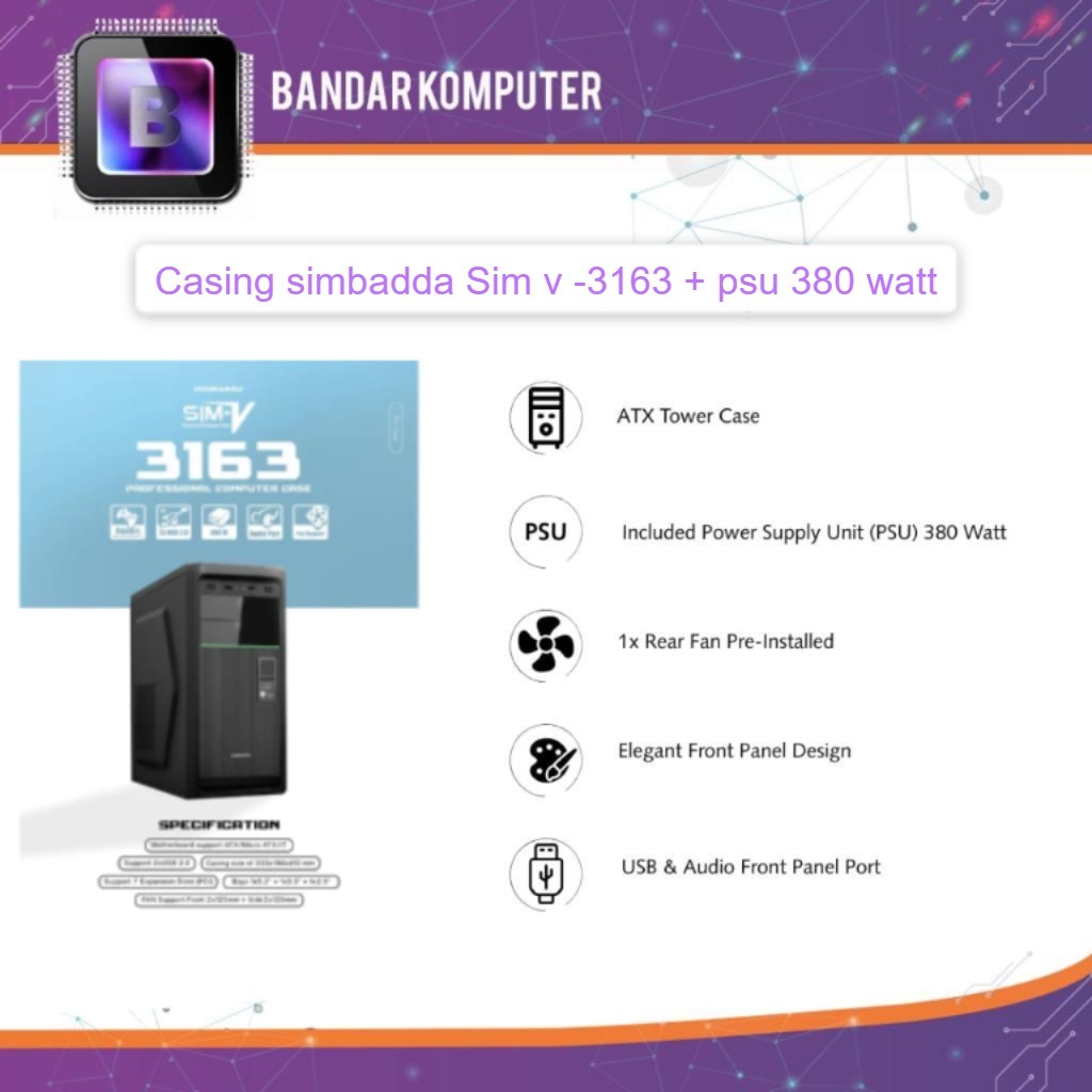 Casing Simbadda Sim V-3165 dan 3163 + Psu 380 Watt