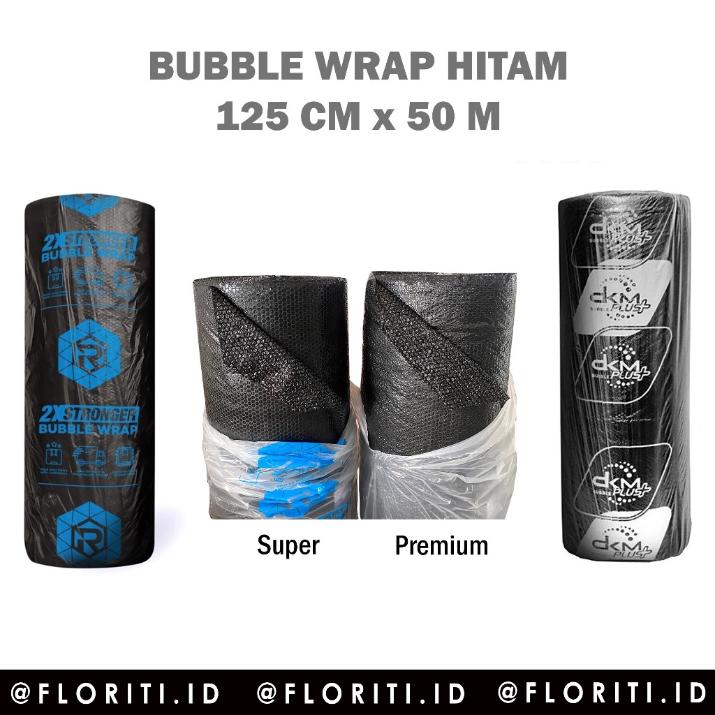 (125 CM x 50 M) Bubble Wrap Hitam / Bubble Wrap Packing