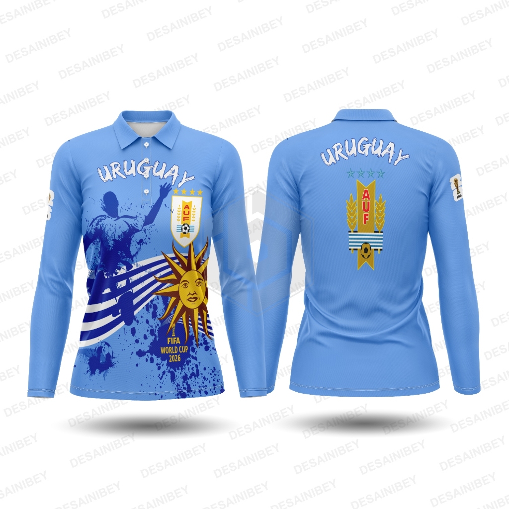 Baju Jersey Wanita Piala Dunia 2026 Uruguay / Kaos Uruguay Printing Art01