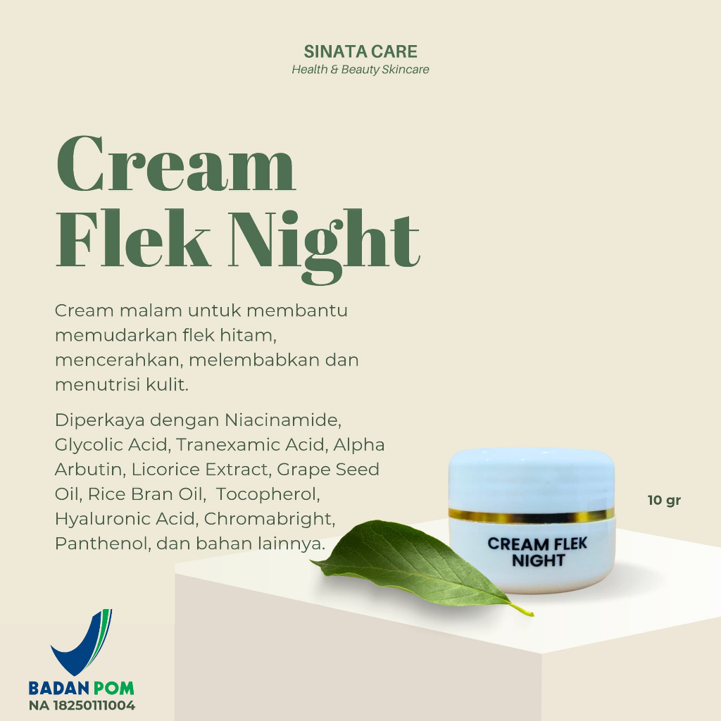 CREAM FLEK NIGHT | Salep Malam Flek 10 gr