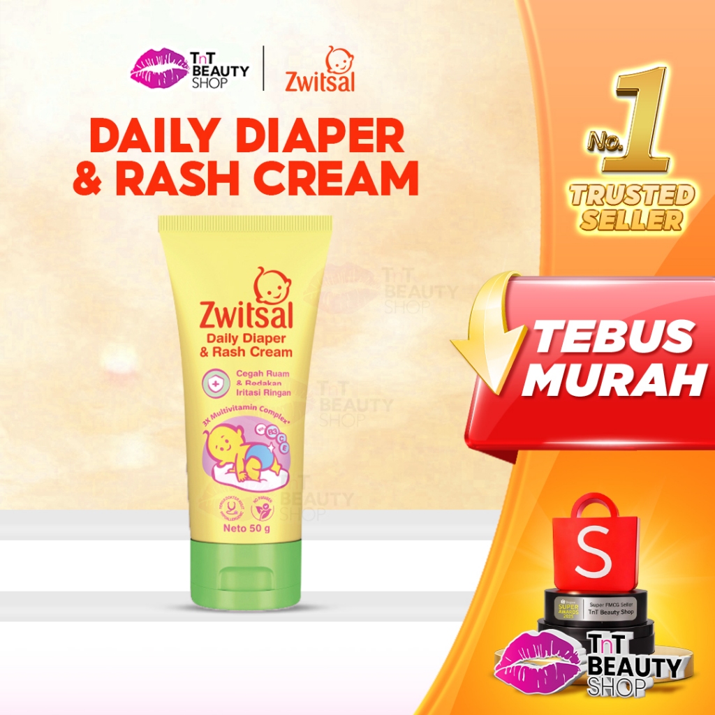 Zwitsal Baby Daily Diaper Cream Tube | Zwitsal Baby Cream Extra Care Zinc - 50gr | TnT Beauty Shop