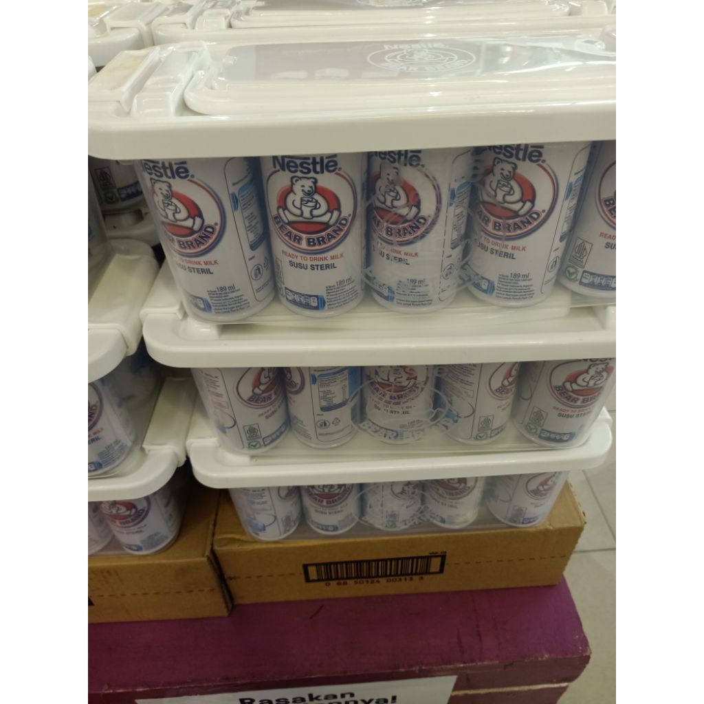 Bear brand susu steril isi 10 pcs @186ml gratis kotak container