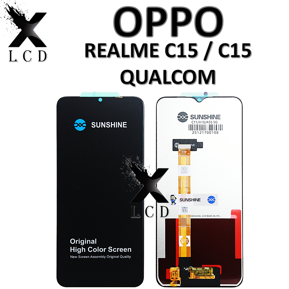 LCD TOUCHSCREEN REALME C15 / C15 QUALCOM ORIGINAL 100% FULLSET COMPLETE